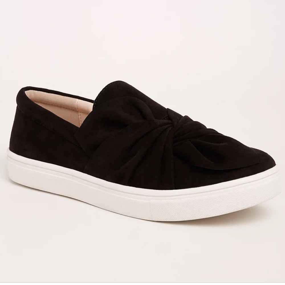 Torrid Black Suede Bow Sneakers
